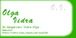 olga vidra business card